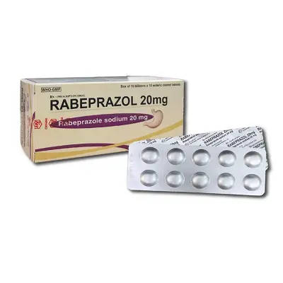 Rabeprazol 20mg Khapharco -  điều trị loét dạ dày tá tràng, hội chứng trào ngược dạ dày thực quản… (H/100v) (viên nén bao phim)